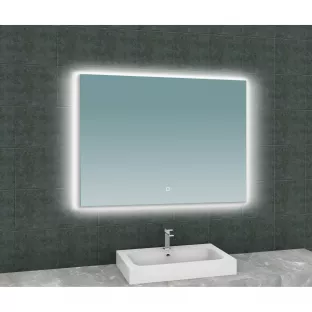 Wiesbaden Soul rechthoekige spiegel - Met dimbare LED-verlichting en spiegelverwarming - 100x80 cm
