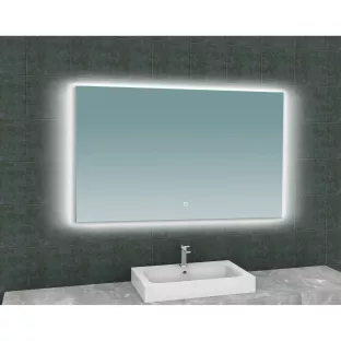 Wiesbaden Soul rechthoekige spiegel - Met dimbare LED-verlichting en spiegelverwarming - 120x80 cm