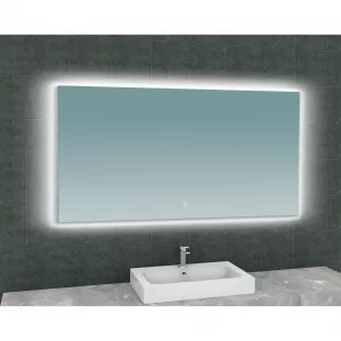 Wiesbaden Soul rechthoekige spiegel - Met dimbare LED-verlichting en spiegelverwarming - 140x80 cm