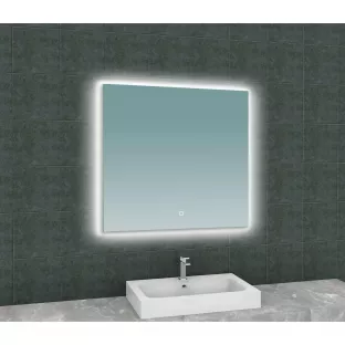 Wiesbaden Soul rechthoekige spiegel - Met dimbare LED-verlichting en spiegelverwarming - 80x80 cm
