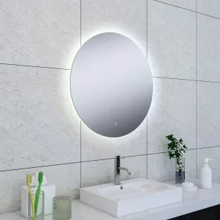 Wiesbaden Soul ronde spiegel - Met dimbare LED verlichting en spiegelverwarming - 60x60 cm