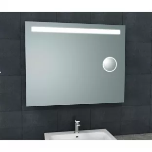 Wiesbaden Tigris rechthoekige spiegel - Met LED-verlichting en ingebouwde scheerspiegel - 100x80 cm
