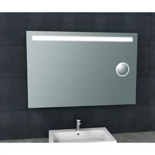 Wiesbaden Tigris rechthoekige spiegel - Met LED-verlichting en ingebouwde scheerspiegel - 120x80 cm