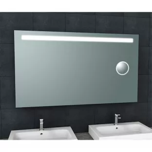 Wiesbaden Tigris rechthoekige spiegel - Met LED-verlichting en ingebouwde scheerspiegel - 140x80 cm