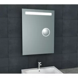 Wiesbaden Tigris rechthoekige spiegel - Met LED-verlichting en ingebouwde scheerspiegel - 60x80 cm