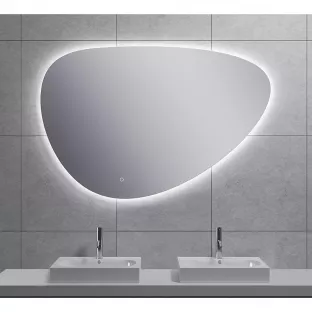 Wiesbaden Uovo eivormige spiegel - Met dimbare LED-verlichting en spiegelverwarming - 120 cm