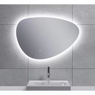 Wiesbaden Uovo eivormige spiegel - Met dimbare LED-verlichting en spiegelverwarming - 70 cm