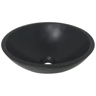 Wiesbaden Valerie waskom - Rond - 43x13 cm - Solid surface - Mat zwart