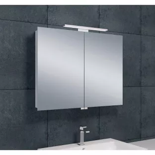 Xellanz Bright spiegelkast - Met opgebouwde LED-lamp - 80x60x14 cm - Incl stopcontact - Binnen en buitenspiegel