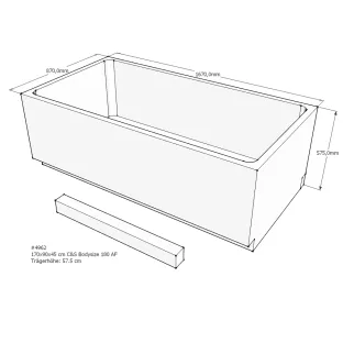 Xenz Baddrager voor Bodysize 170x90x57 cm - Polystyreen - Wit