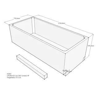 Xenz Baddrager voor Curaçao 175x80x57 cm - Polystyreen - Wit