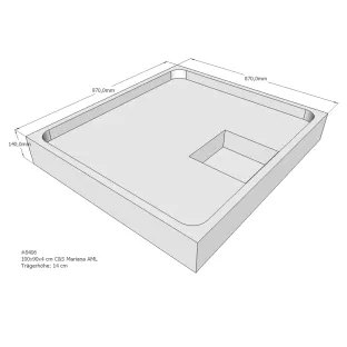 Xenz Douchebakdrager voor Mariana 100x90x14 cm - Polystyreen - Wit