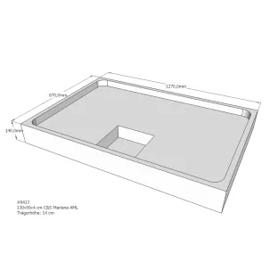 Xenz Douchebakdrager voor Mariana 130x90x14 cm - Polystyreen - Wit