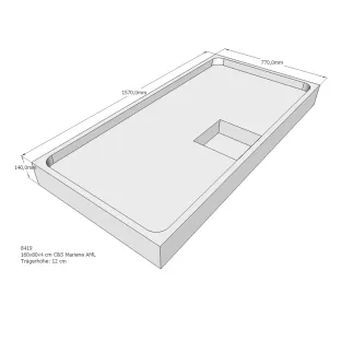 Xenz Douchebakdrager voor Mariana 160x80x14 cm - Polystyreen - Wit