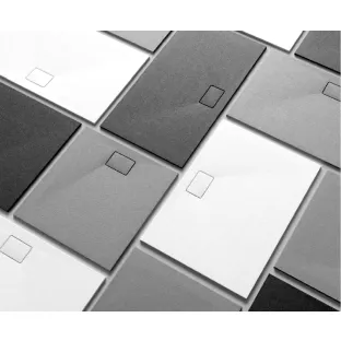 Xenz Plane douchevloer incl. sifon cover - Composiet - 120x90 cm - Ebony (zwart mat)