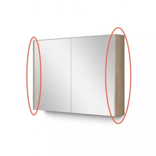 Zijpanelen t.b.v. spiegelkast - Set van 2 panelen - 1.6x14x60 cm - Eiken