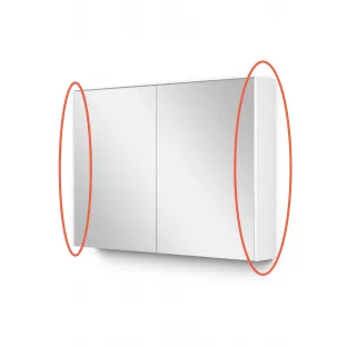 Zijpanelen t.b.v. spiegelkast - Set van 2 panelen - 1.6x14x60 cm - Hoogglans wit