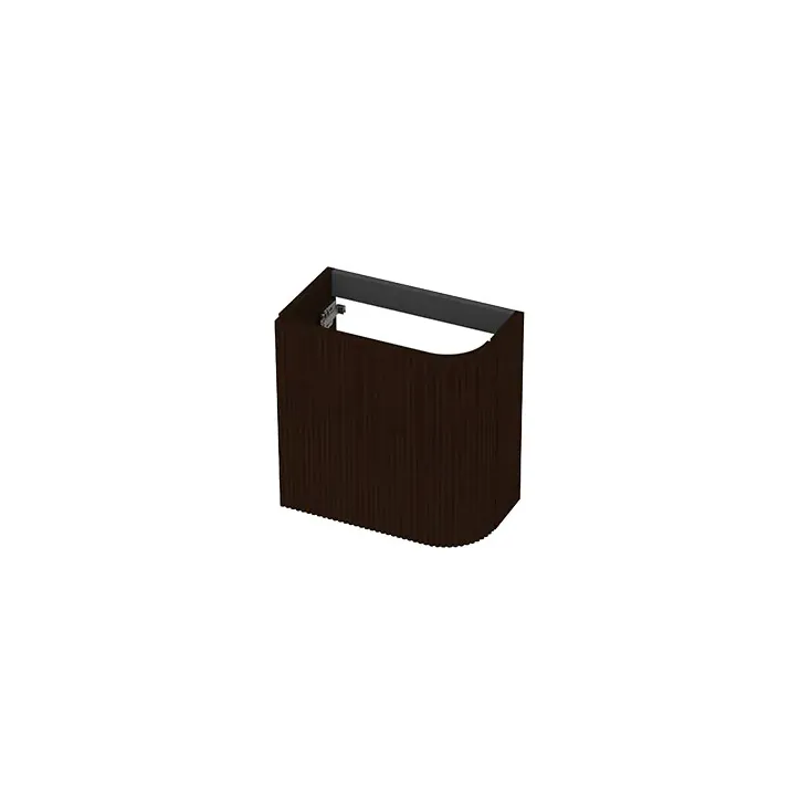 INK Concept R Fonteinonderkast voor greep - rechts afgerond - front verticaal gefreesd - 40x22x40 cm - Dark veneer