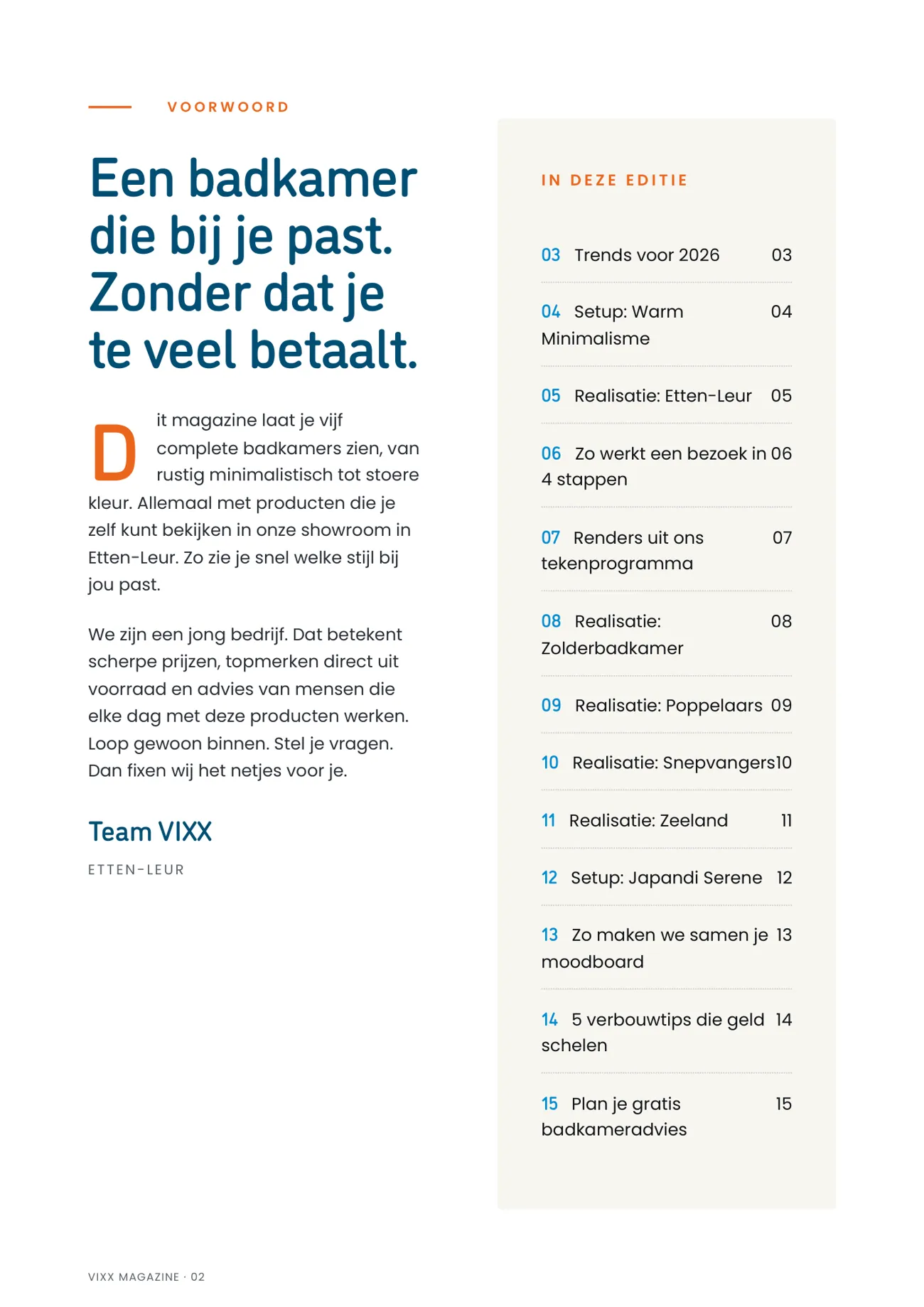 Pagina 2 van het badkamermagazine